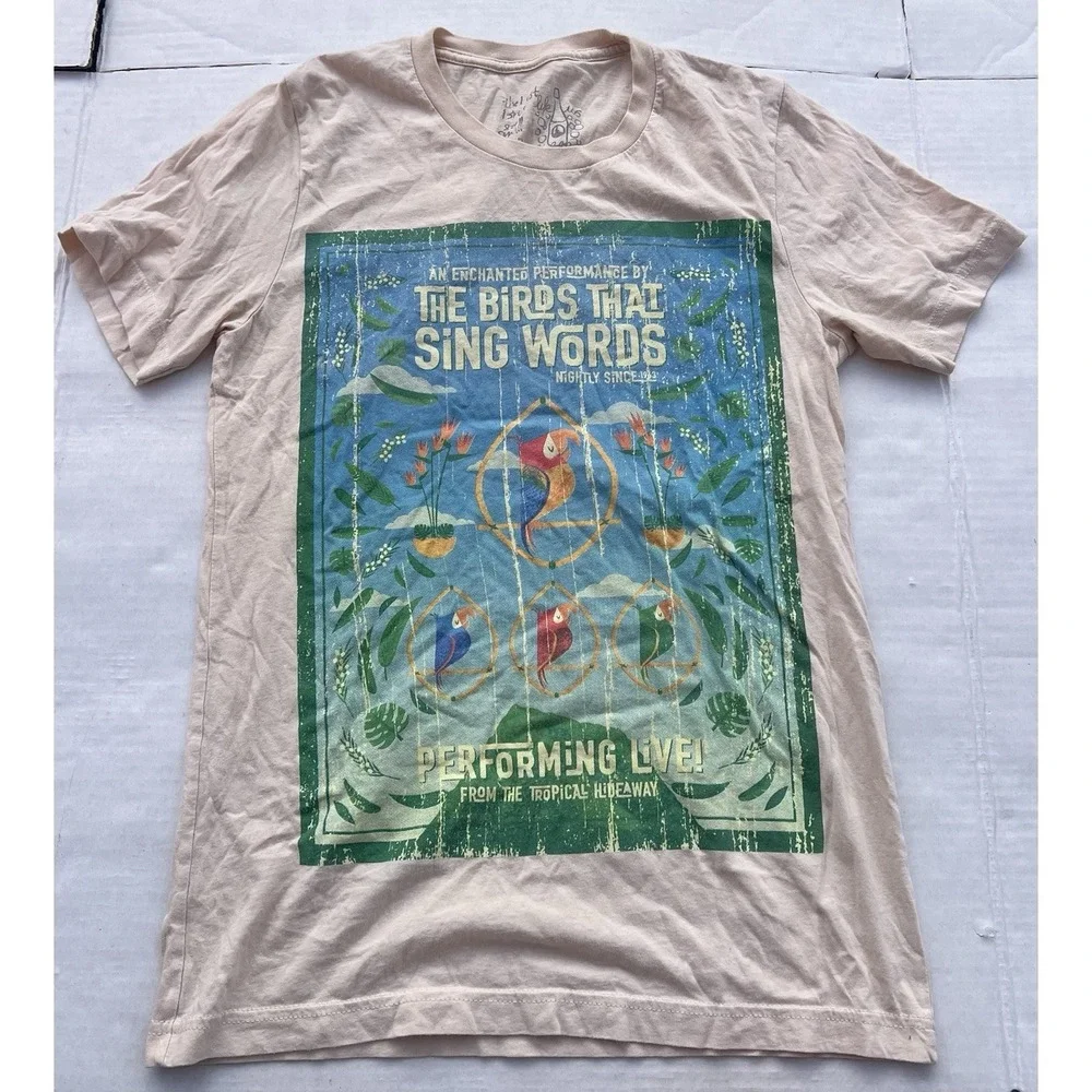 Lost Bros x Disney Size Small T Shirt Enchanted Tiki Room Birds That Sing Words